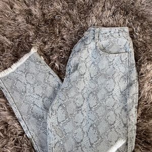 Snake print jeans